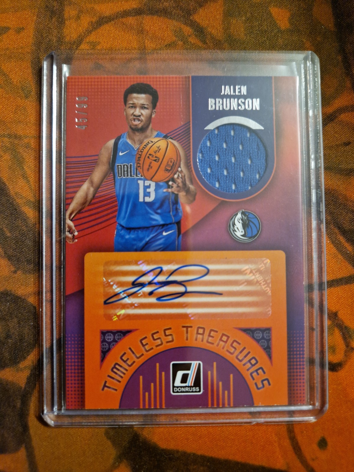 JALEN BRUNSON 2018-19 DONRUSS TIMELESS TREASURES RPA PATCH AUTO RC 45/99 #TT-JBS