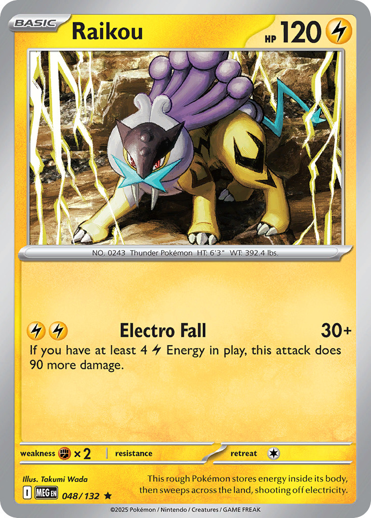 NM Raikou 048/132 Rare Mega Evolution Holo