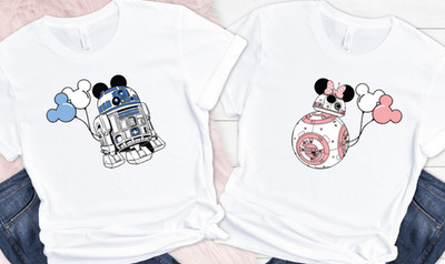 Passende Paare T Shirt Star Fashion Wars His and Hers Flitterwochen Reise Urlaub