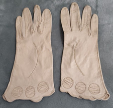 Vintage Bacmo Tan Kid Leather Gloves Womens Size 6 1/2