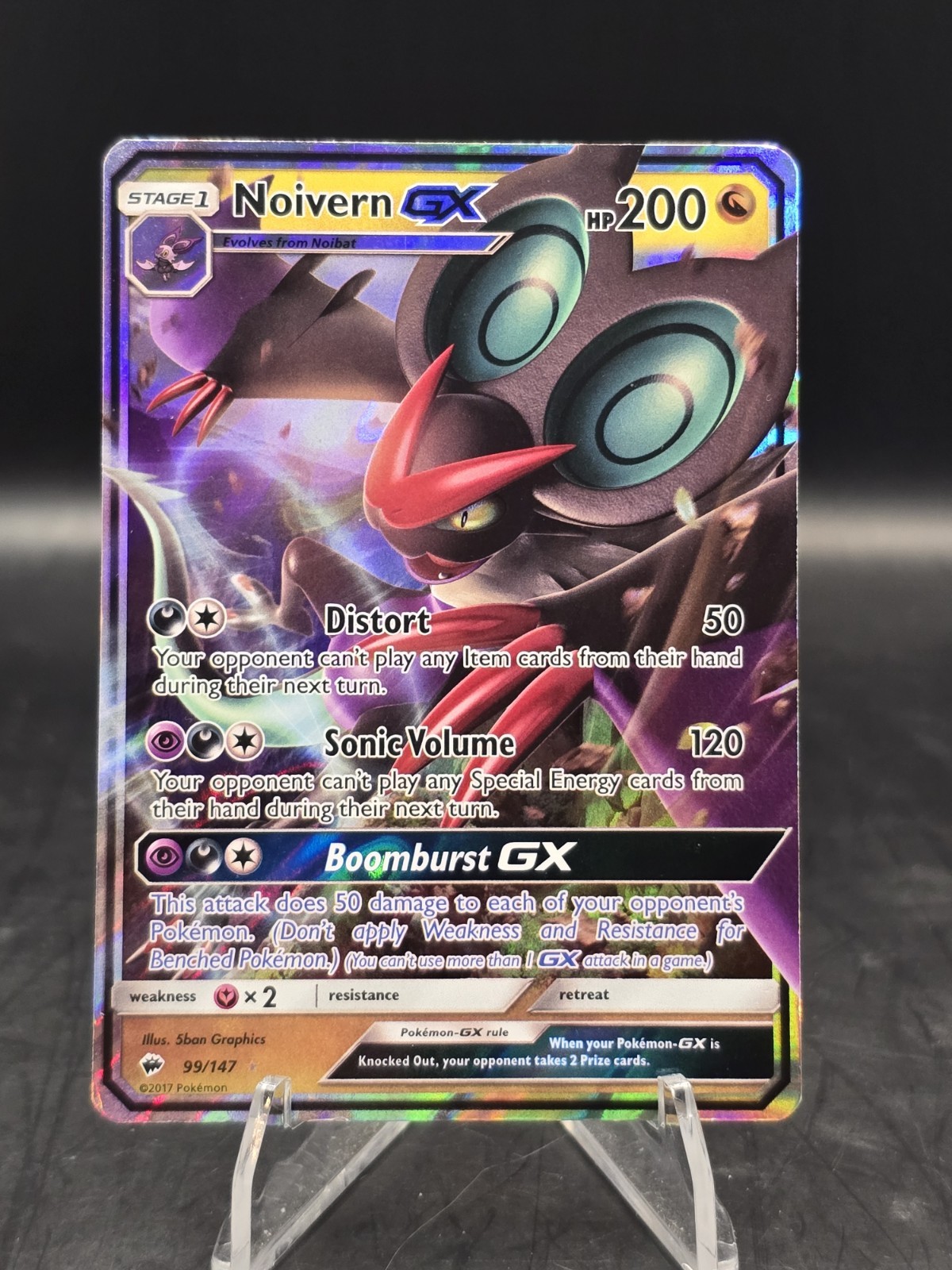Pokemon TCG Noivern GX 99/147 Sun & Moon Burning Shadows Ultra Rare Holo LP