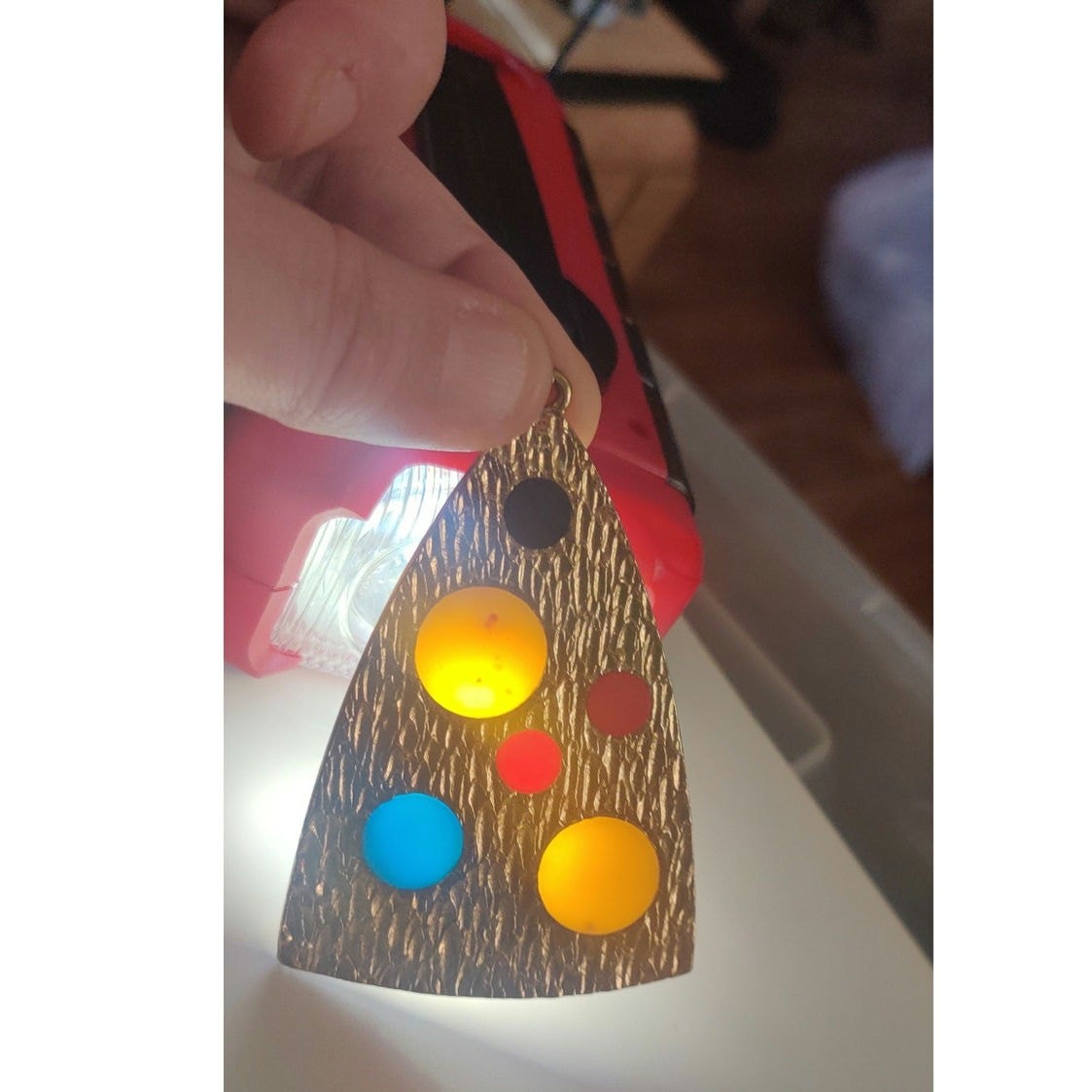 Vintage Statement Piece Unique Circular Colored I… - image 1