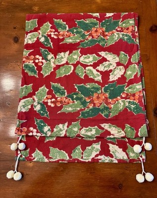April Cornell Christmas Holly Table Runner 86  X 18 