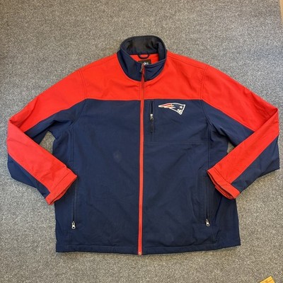 NFL New England Patriots Full Zip Medium Weight Jacket Men s XXL Red Blue