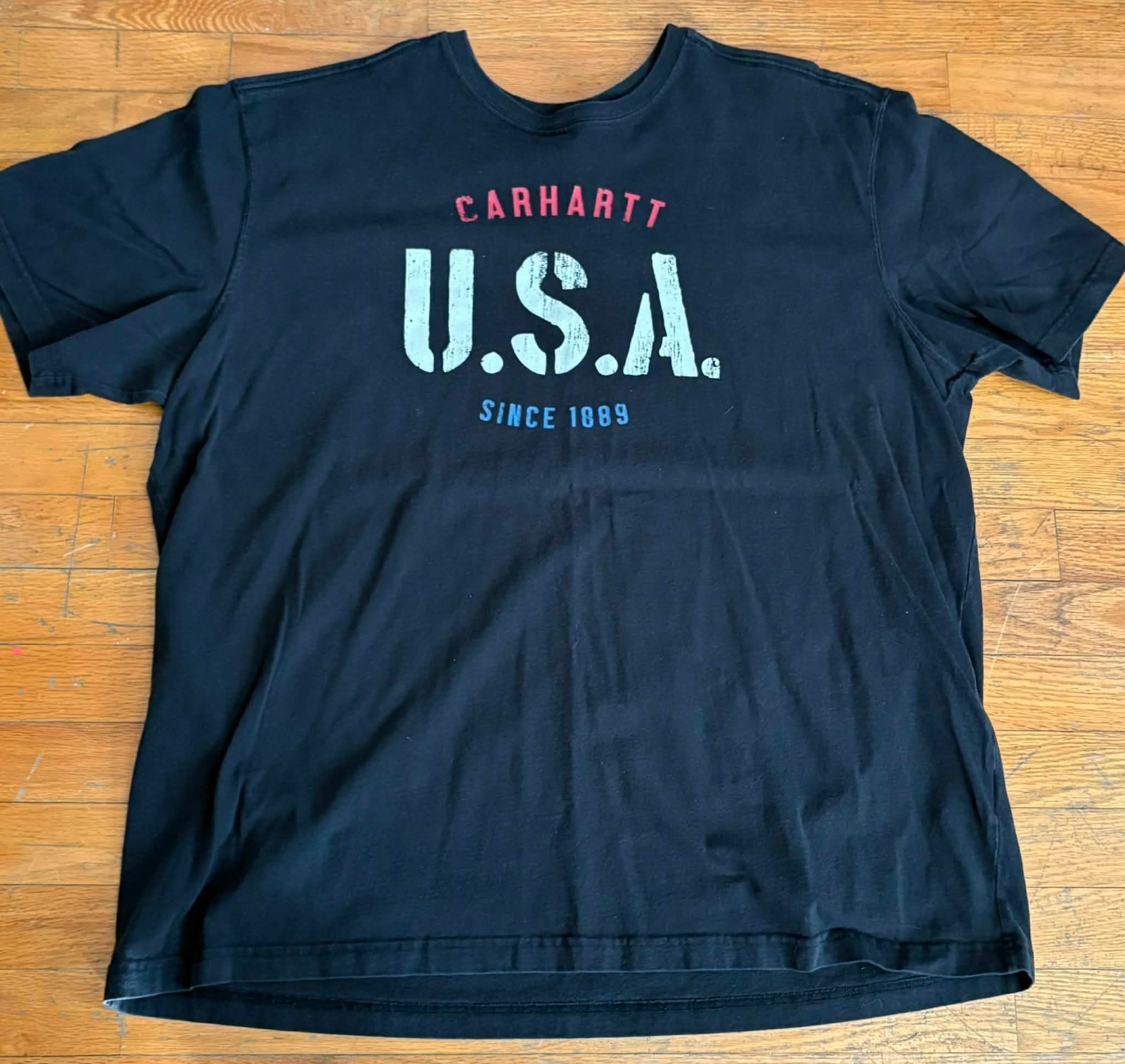 Carhartt Men's 2Xl Relaxed Fit Black USA T-Shirt