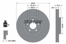2x TEXTAR Bremsscheibe PRO 92334903 für MERCEDES EQV W447 5 KLASSE 250 447 813