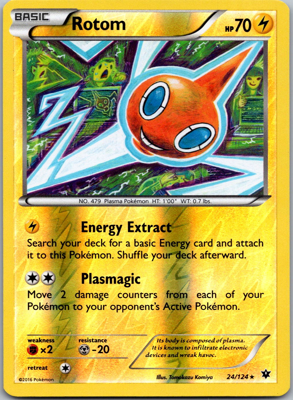 Rotom #24/124 Reverse Holo Rare XY - Fates Collide Pokemon NM/LP