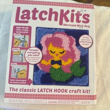 2018 Kahootz Mermaid 01603 Latch Hook Kit Mini Rug Wall Art 12x11 Kids Sealed