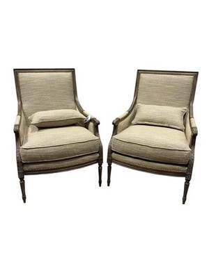 Pair Of Paul Roberts Living Room ''Aliah'' Louis XVI Style 9960 Chairs MSRP $4800