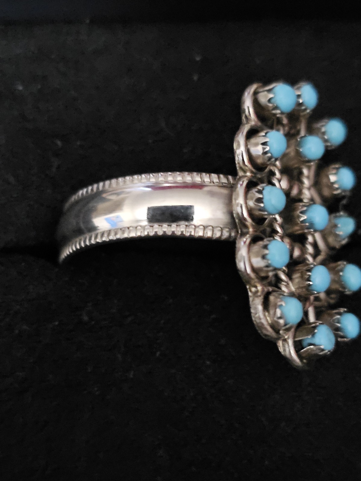 Sterling Silver Zuni Turquoise Silver Ring (Vinta… - image 5