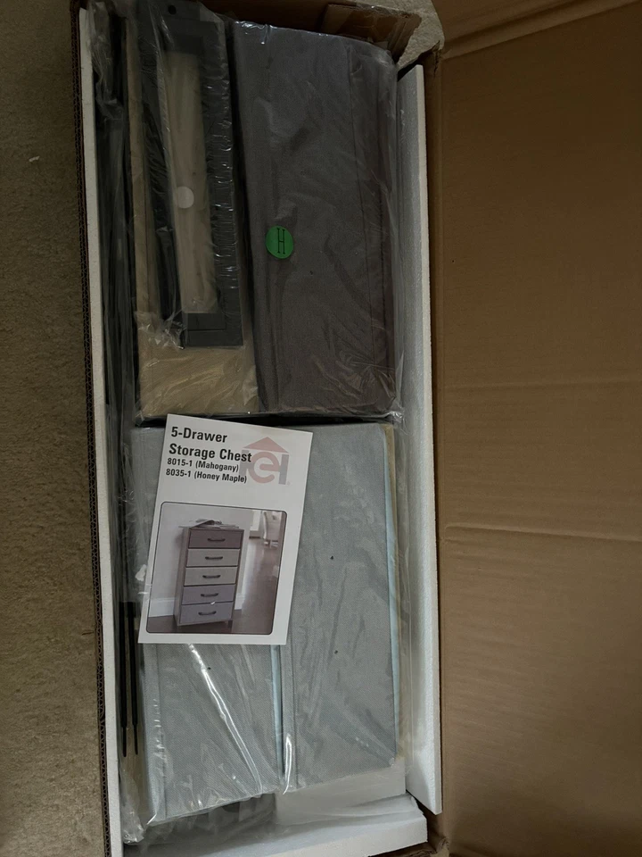 Cómoda con 5 cajones Household Essentials 8035-1 (arce miel) Foto 4 de 4