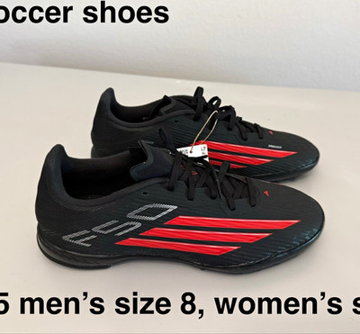 Adidas F50 League Turf Soccer Shoes Core Black/Lucid Red Low Top Lace-Up JR8977