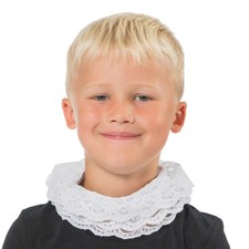 Elizabethan Neck Ruff Charlie Crow White Lace Tudor Kids Costume 3-12 years