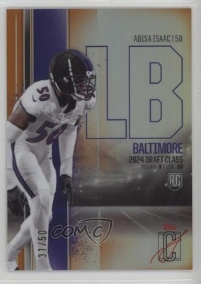 2024 Signature Class Rookies Chrome Variations Orange /50 Adisa Isaac RC 15gm