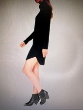 Wilfred Free Women's 100% Merino Wool Turtleneck Sweater Dress Brown Size XXS