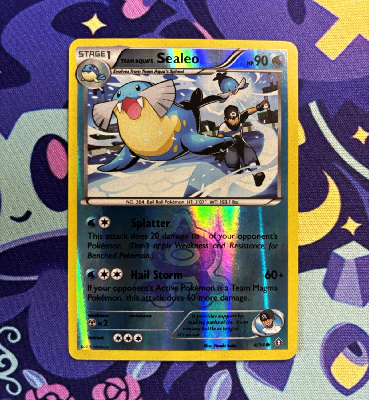 Team Aqua's Sealeo 4/34 Double Crisis Reverse Holo English Pokemon TCG 2015