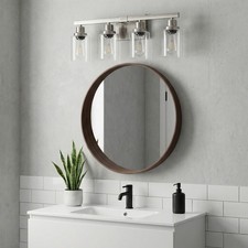 Vanity Light 24 inch Modern Nickel 4-Lights Wall Sconce Bathroom Mirror Fixture