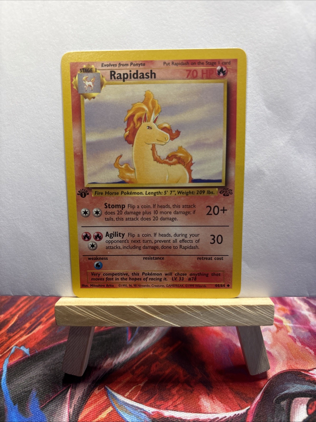 Pokemon 1st Edition Rapidash Uncommon Jungle 44/64 NM