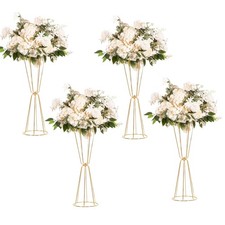 Gold Vases Centerpieces for Wedding Geometric Metal Flower Stand for Tables B...