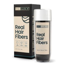 Hair Illusion Black Real Hair Fibers for Thinning Hair - 100 Natural Texture,