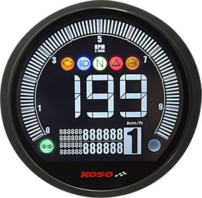 Koso North America DL-04 Multifunction Speedometer Tachometer Black BA077001