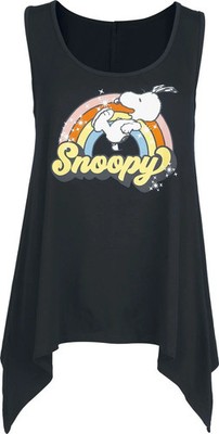Peanuts Top Damen Snoopy - Rainbow schwarz