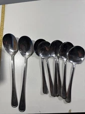 Catering Buffet Serving Spoons Large 12” & 9” Lot Of 8 Great Preowned Condition