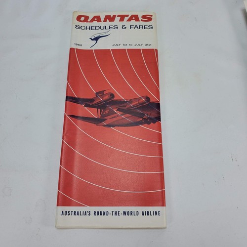 Qantas Schedules & Fares 1968 July Vintage Airline Timetable Australia V-Jet