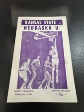 1955 Kansas State Wildcats Nebraska Cornhuskers Team Signed Basketball Program