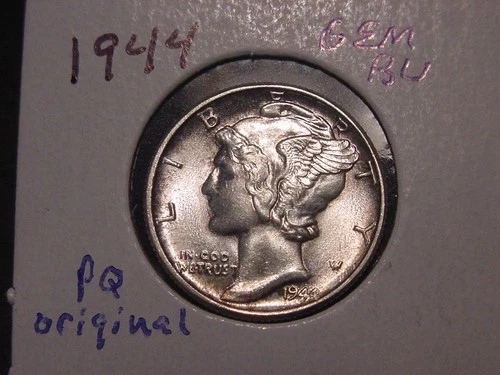 1944 MERCURY DIME GEM BU PQ ATTRACTIVE ORIGINAL POPULAR DATE SHIPS FREE