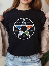 100% Cotton Pentagram Air Fire Water Spirit Earth Pagan Witchcraft