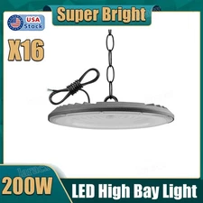 16Pcs 300W UFO Led High Bay Light Commercial Industrial Warehouse Garage Light
