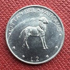 Vatican City 1976 Aluminum 2 Lire. Paul VI. Low Mintage. KM# 117