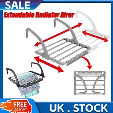 6 Bar Extendable Radiator Airer Dryer Clothes Drying Rack Rail Towel Holder NEW