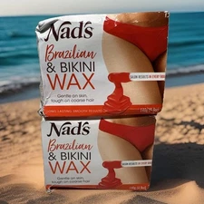 2x-Nads Brazilian & Bikini Wax Made with Beeswax Hypoallergenic Formula 4.9 oz