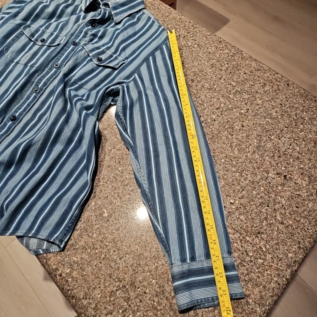 Pendleton Western Vertical Striped Blue Shirt Men… - image 8