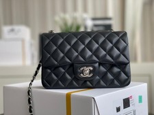 Chanel Lambskin Quilted Jumbo Double Flap Bla...