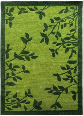 Moderner Handgetufteter 100% Wolle Teppich Farbe Grün Blume Schönes Design Ca...