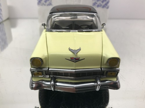 FRANKLIN MINT B11WP94 CHEVY BEL AIR SEDAN 1956 -YELLOW+BLACK 1:24- GOOD IN BOX - Imagen 4 de 19