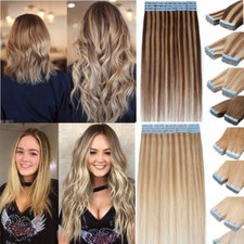 DICK Tape In Indisches Remy Echthaar Extensions Haarverlängerung 40-Tressen+DPD