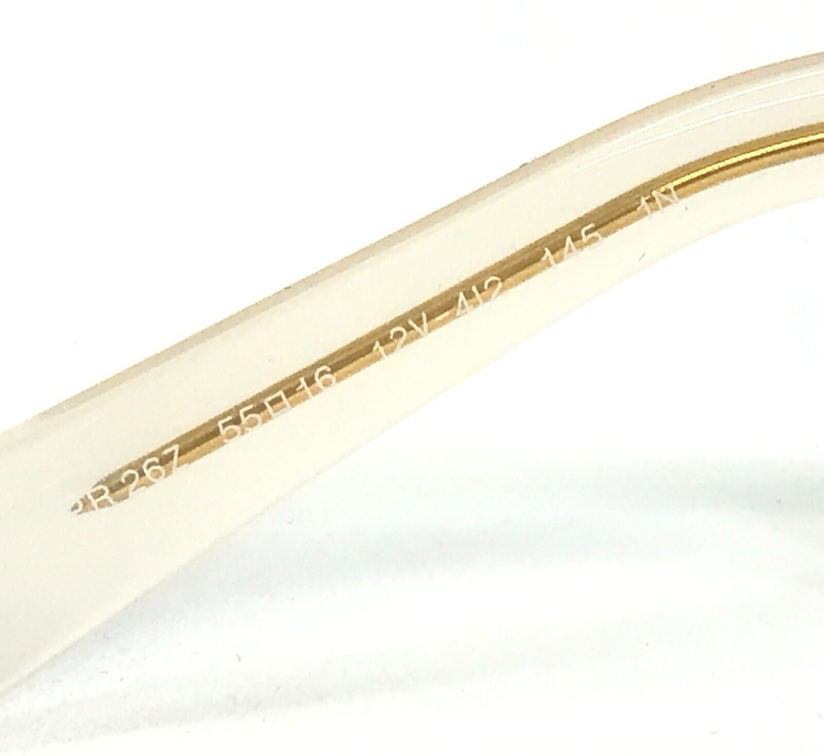 Prada Sunglasses SPR26Z 12V-4I2 Opal Milk Oval Frames with Light