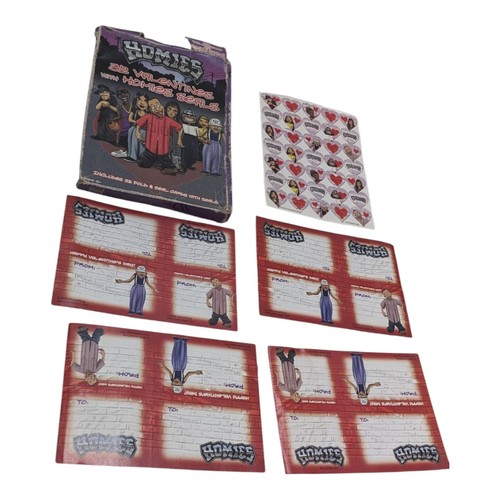 Homies Valentines Cards 32 Valentines & Homie Seals Complete Damaged Box 2006 - Picture 3 of 7