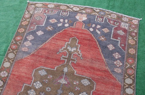 Alfombra Turca 51''x110'' Vintage Alfombra Color Claro Silenciado Alfombra Oushak 132x287cm 4x9 - Imagen 8 de 11