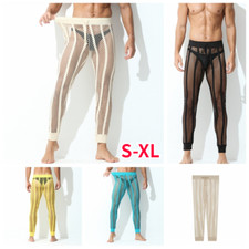 Pantaloni Trasparenti Fishnet Da Uomo Con Coulisse Hollow Out Per Feste E Club