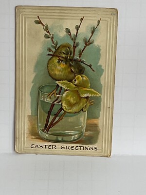 Easter Greetings Baby Chick Postcard A10