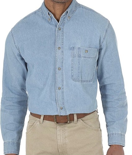 Wrangler Rugged Wear Denim Blue Button 