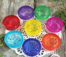 20 Empty  Jars 1 ounce Containers Party Favors 4304 Cosmetic Multi Color Caps