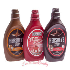 3x Hershey Syrup USA (freie Auswahl Caramel, Strawberry, chocolate) (12,46€/kg