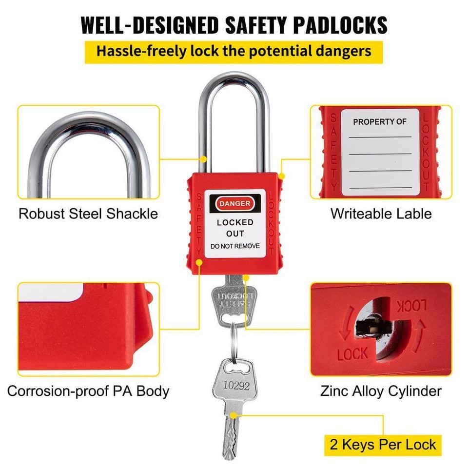Lockout Tagout Station 58 Pcs Electrical Safety Lock Set Lockout Tagout ...