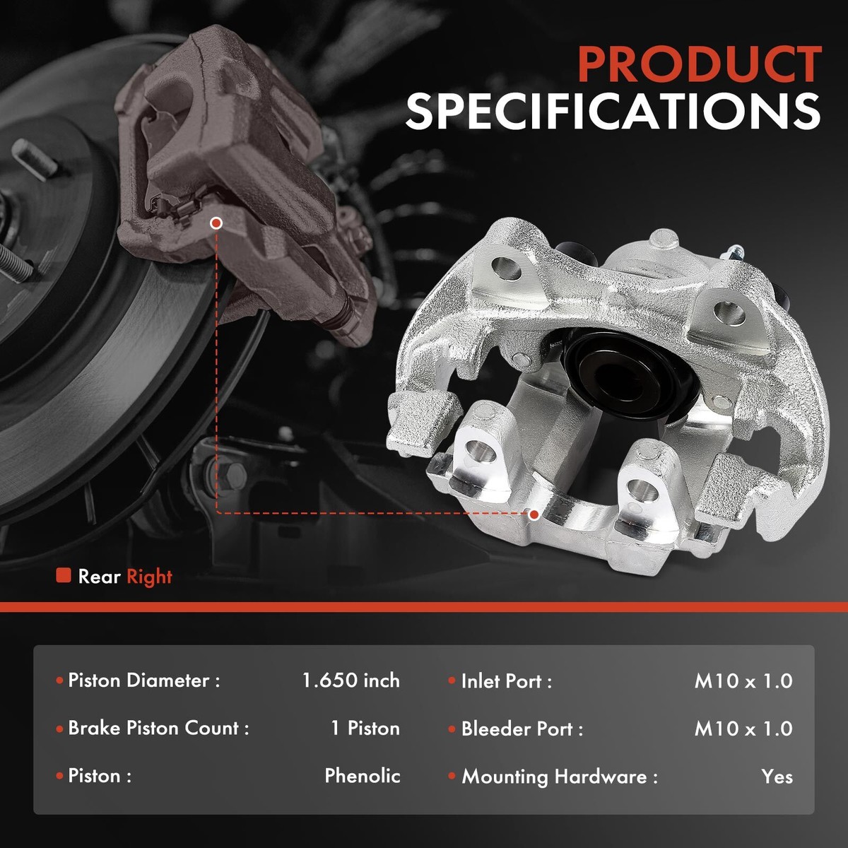 パーツ New PPT PPT3704 Mercedes Type-2 Rear Right Disc Brake Caliper w/ Bracket for Mercedes-Benz E320
